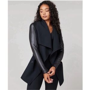 SPANX Drape Front Jacket Very Black Size XS